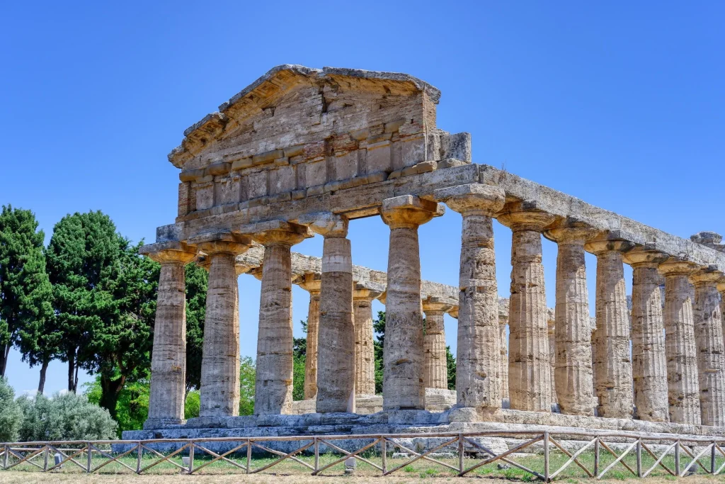 paestum temple by daylight