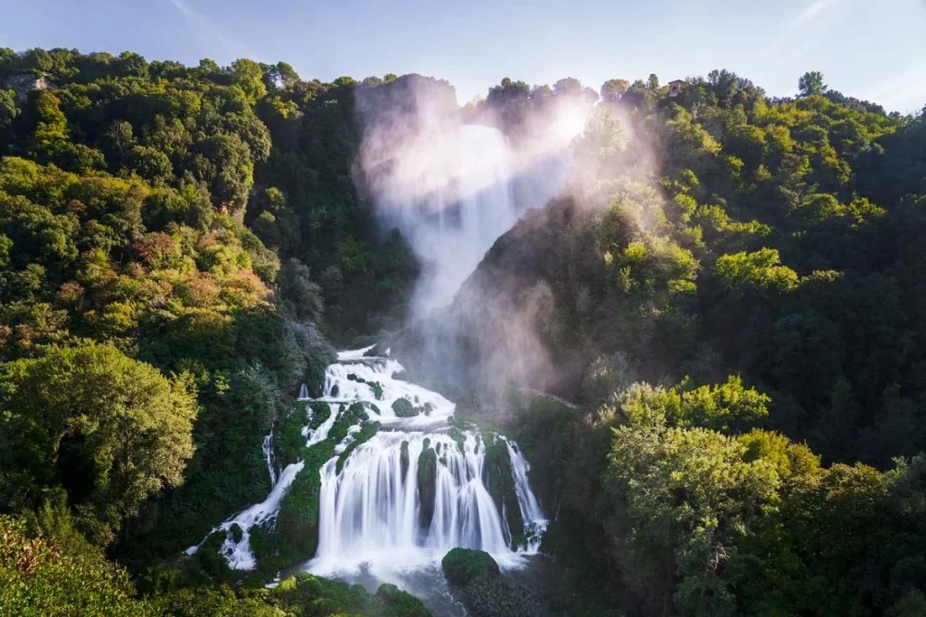 waterfall in green umbria