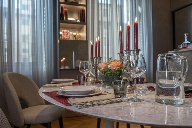 Villa Elirenza, Florence — Table set for dinner