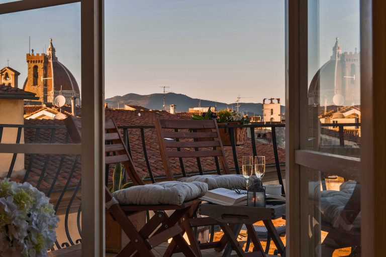 Villa Nau, Florence — Terrace at sunset